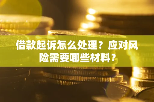 武汉借款起诉怎么处理？应对风险需要哪些材料？