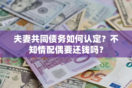 武汉夫妻共同债务如何认定？不知情配偶要还钱吗？