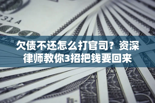 武汉欠债不还怎么打官司？资深律师教你3招把钱要回来