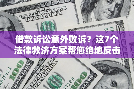 武汉借款诉讼意外败诉？这7个法律救济方案帮您绝地反击！