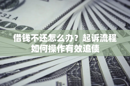 武汉借钱不还怎么办？起诉流程如何操作有效追债