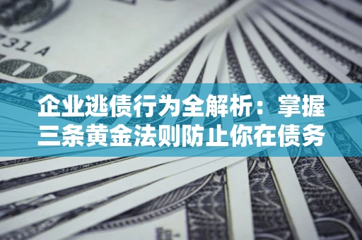 武汉企业逃债行为全解析：掌握三条黄金法则防止你在债务乱局中“踩雷”